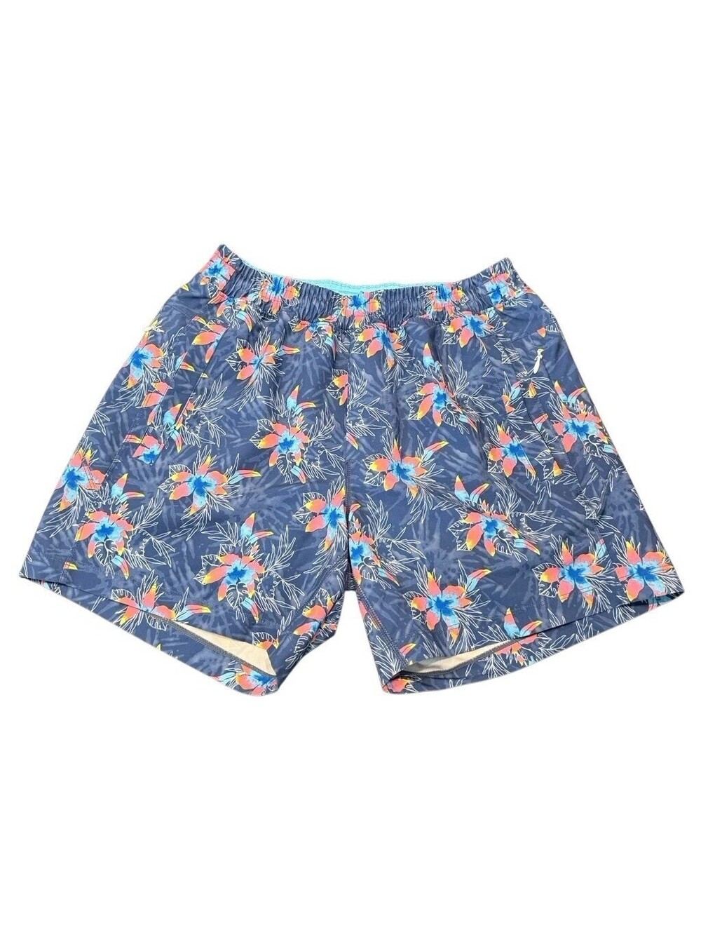 Birddogs Mens Shorts with Built In Liner Floral Print Men’s Small Blue 6” Inseam